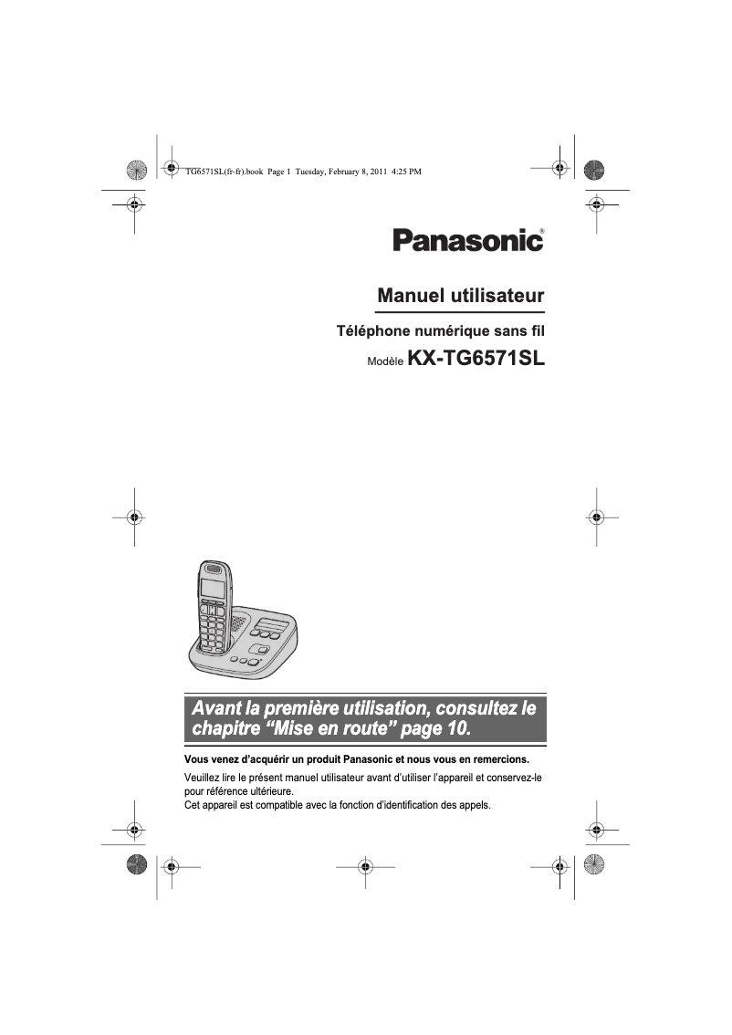 Page n°1 - Manuel utilisateur Panasonic KX-TG6571SL
