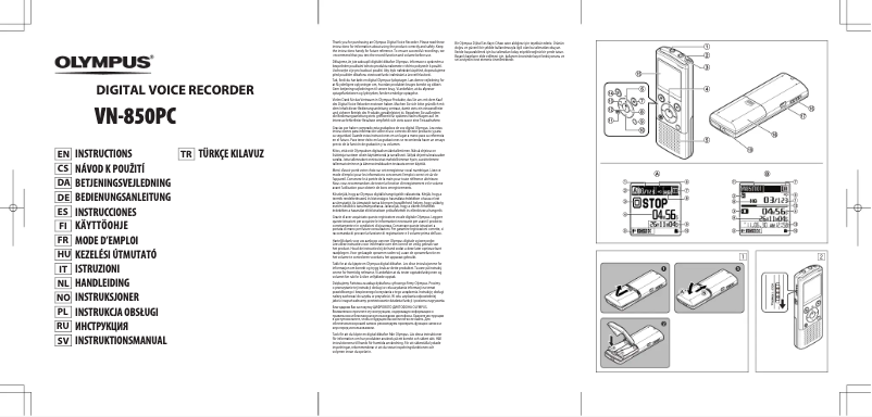 Page 1 de la notice Manuel utilisateur Olympus VN-850PC