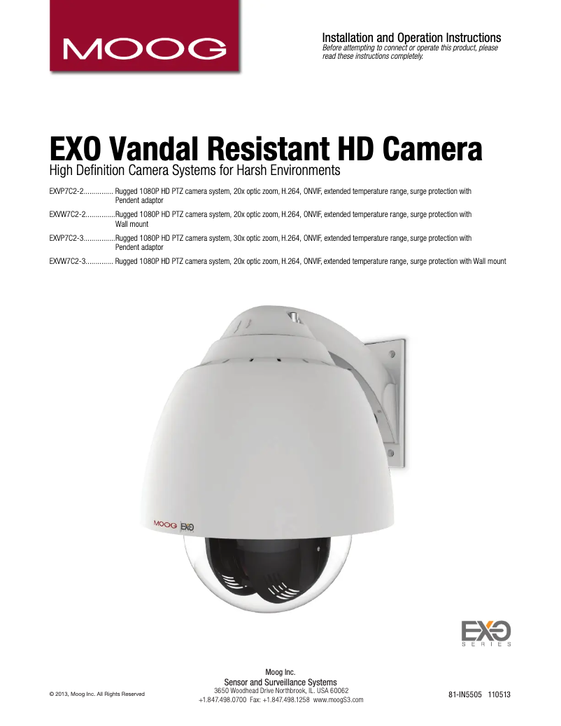 Page 1 de la notice Manuel utilisateur Moog EXVW7C2-3