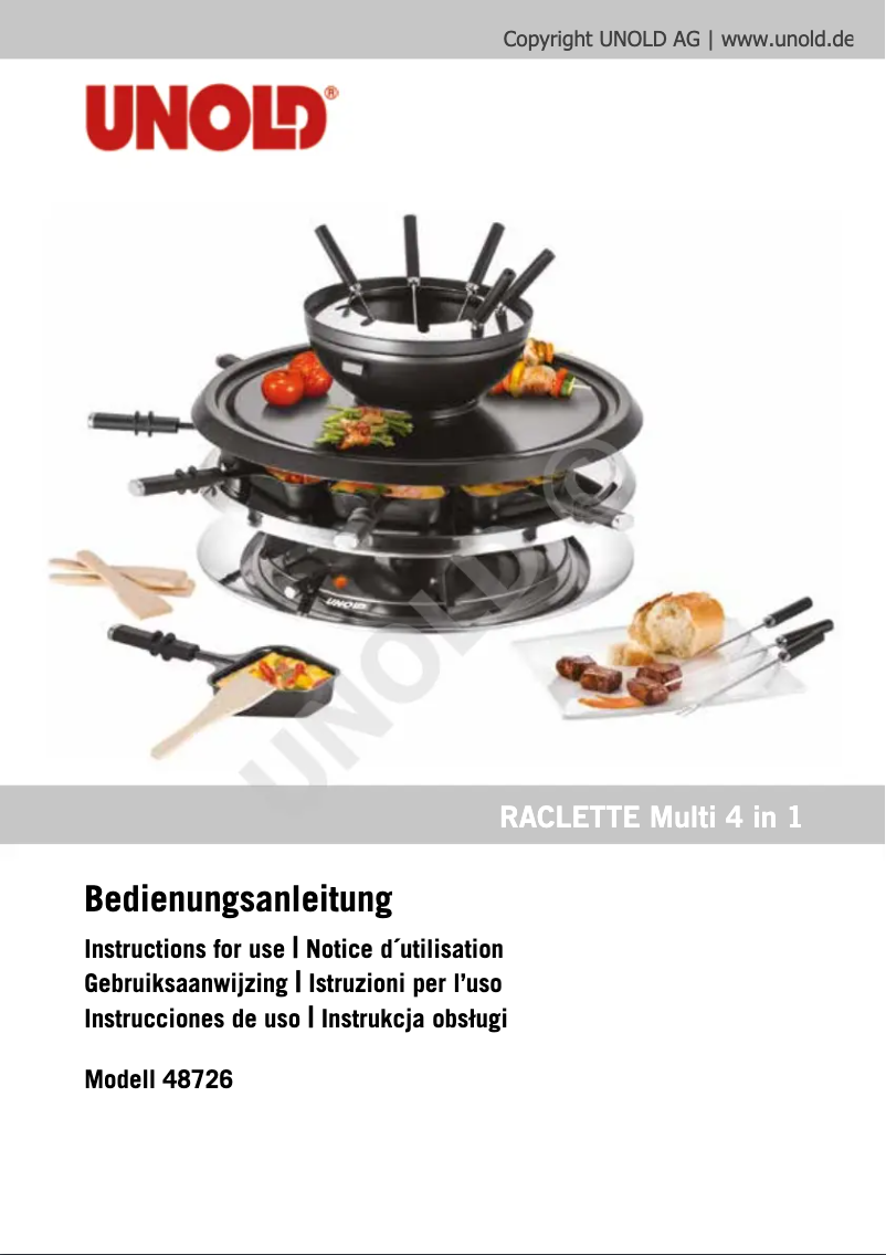 Page 1 de la notice Manuel utilisateur Unold Multi 4 In 1 48726
