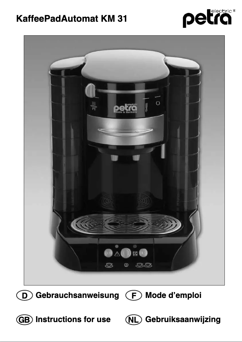 Page 1 de la notice Manuel utilisateur Petra Electric KM 31.17