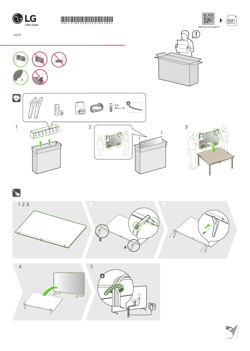 Page 1 de la notice Manuel utilisateur LG 43UQ75006LF