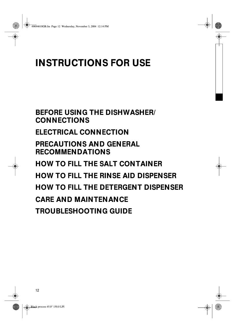 Page 1 de la notice Manuel utilisateur Bauknecht GMX 5997