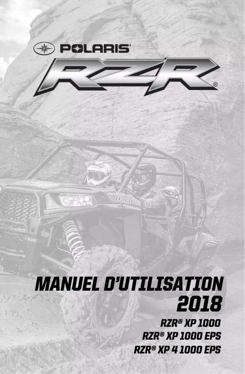 Image de la première page du manuel de l'appareil RZR XP 4 1000 (2018)