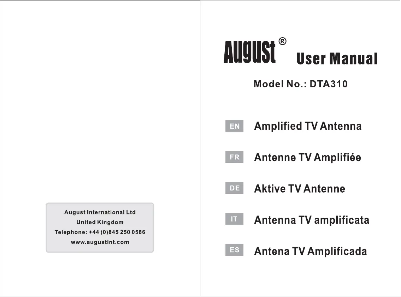 Image de la première page du manuel de l'appareil DTA310
