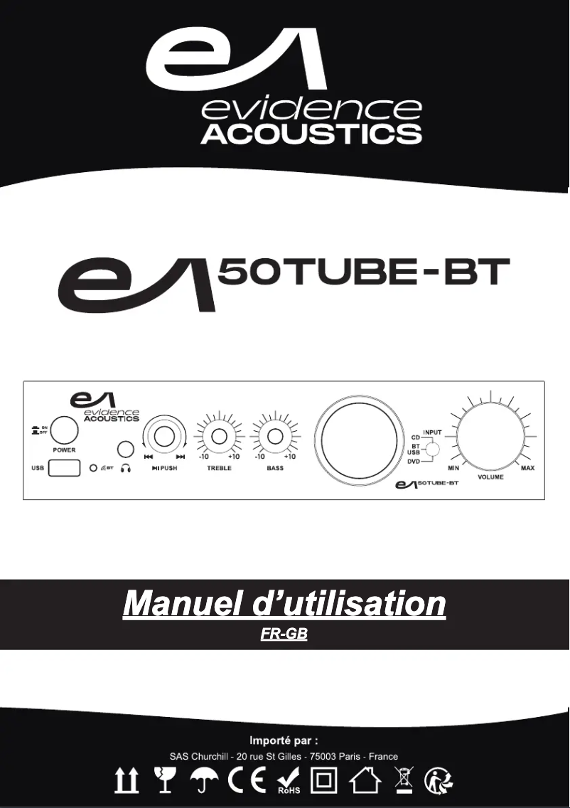 Page 1 de la notice Manuel utilisateur EA 50TUBE-BT