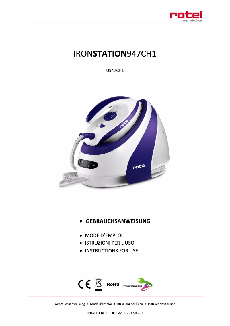 Page n°1 - Manuel utilisateur Rotel U947CH1