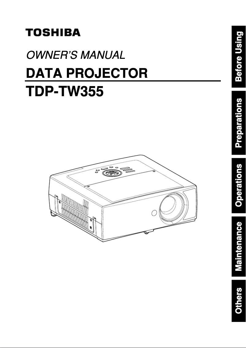 Page n°1 - Manuel utilisateur Toshiba TDP-TW355