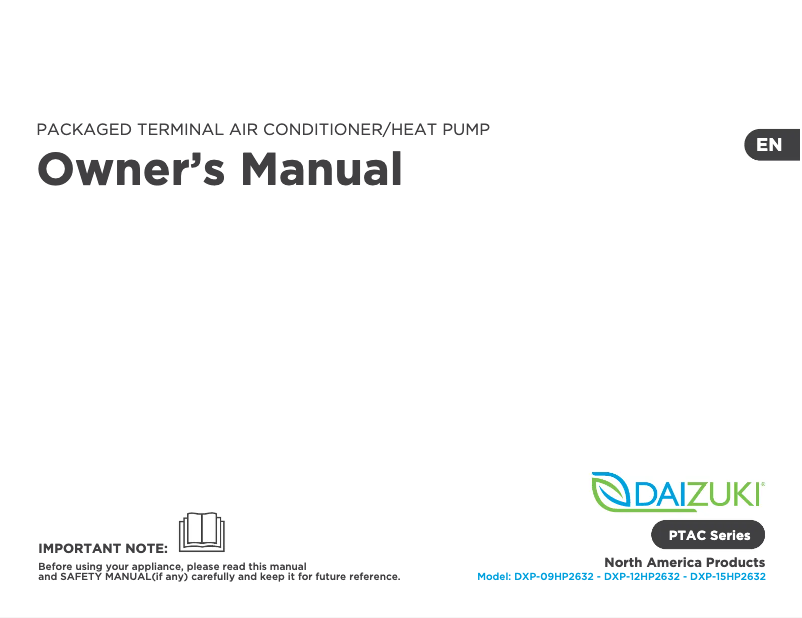 Page 1 de la notice Manuel utilisateur Daizuki DXP-15HP2632