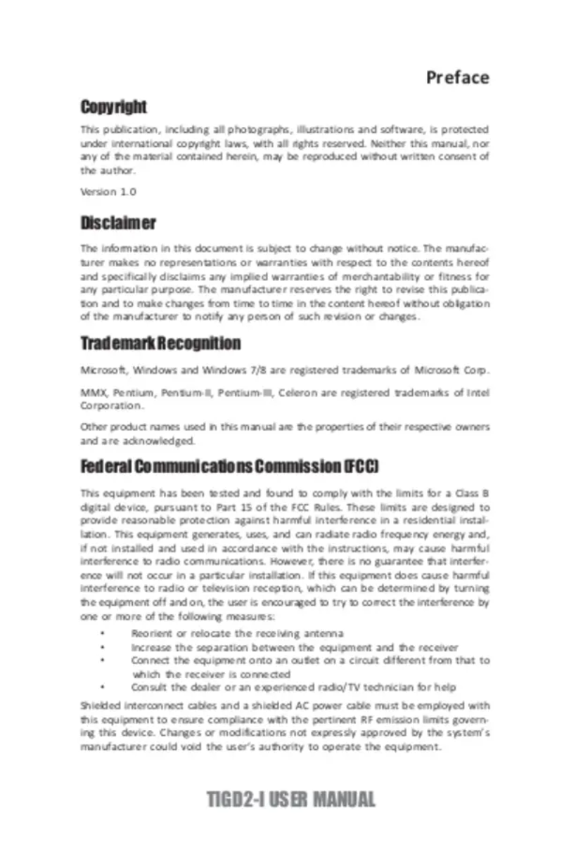 Page 1 de la notice Manuel utilisateur ECS TIGD2-I