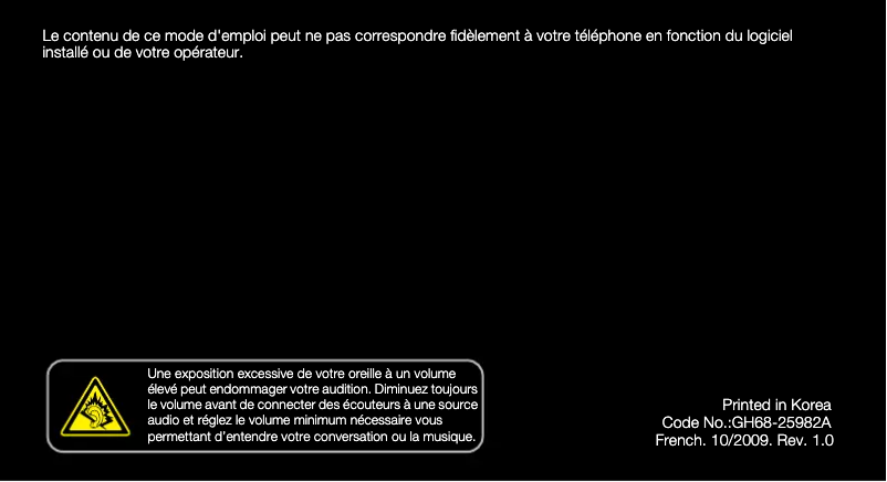 Page n°1 - Manuel utilisateur Samsung B3210