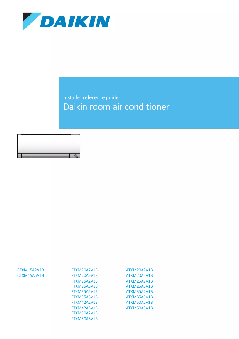 Page 1 de la notice Guide d'installation Daikin FTXM20A5V1B