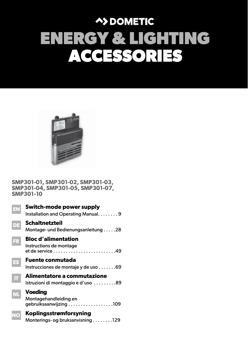Image de la première page du manuel de l'appareil SMP 301-07