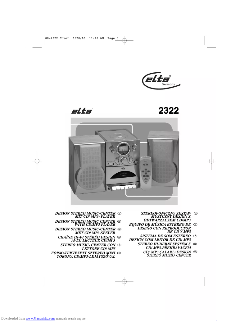 First page image of the manual for 2322