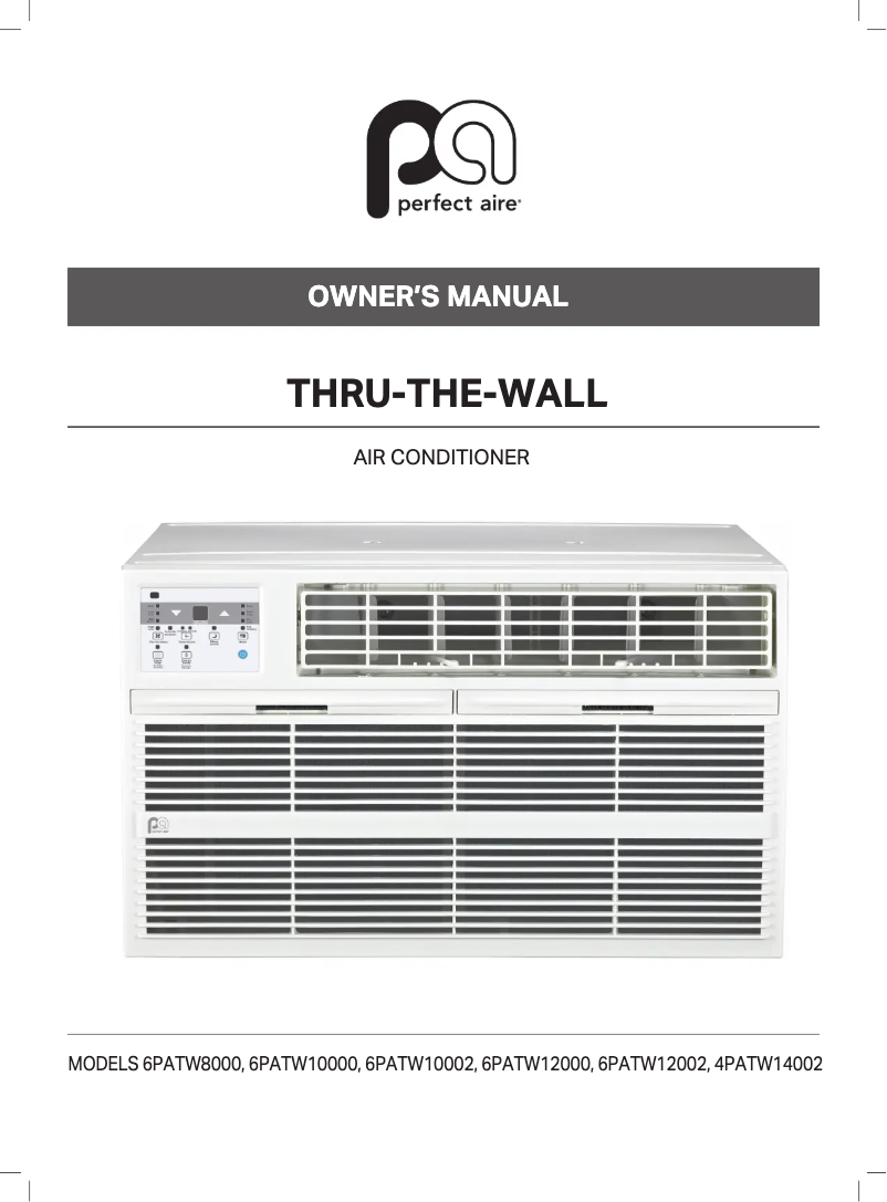 Page 1 de la notice Manuel utilisateur Perfect Aire 6PATW10000