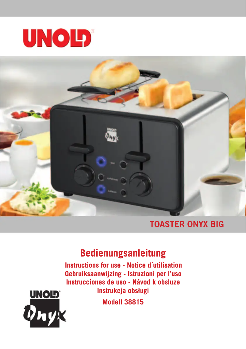 Page n°1 - Manuel utilisateur Unold Onyx Big 38815 