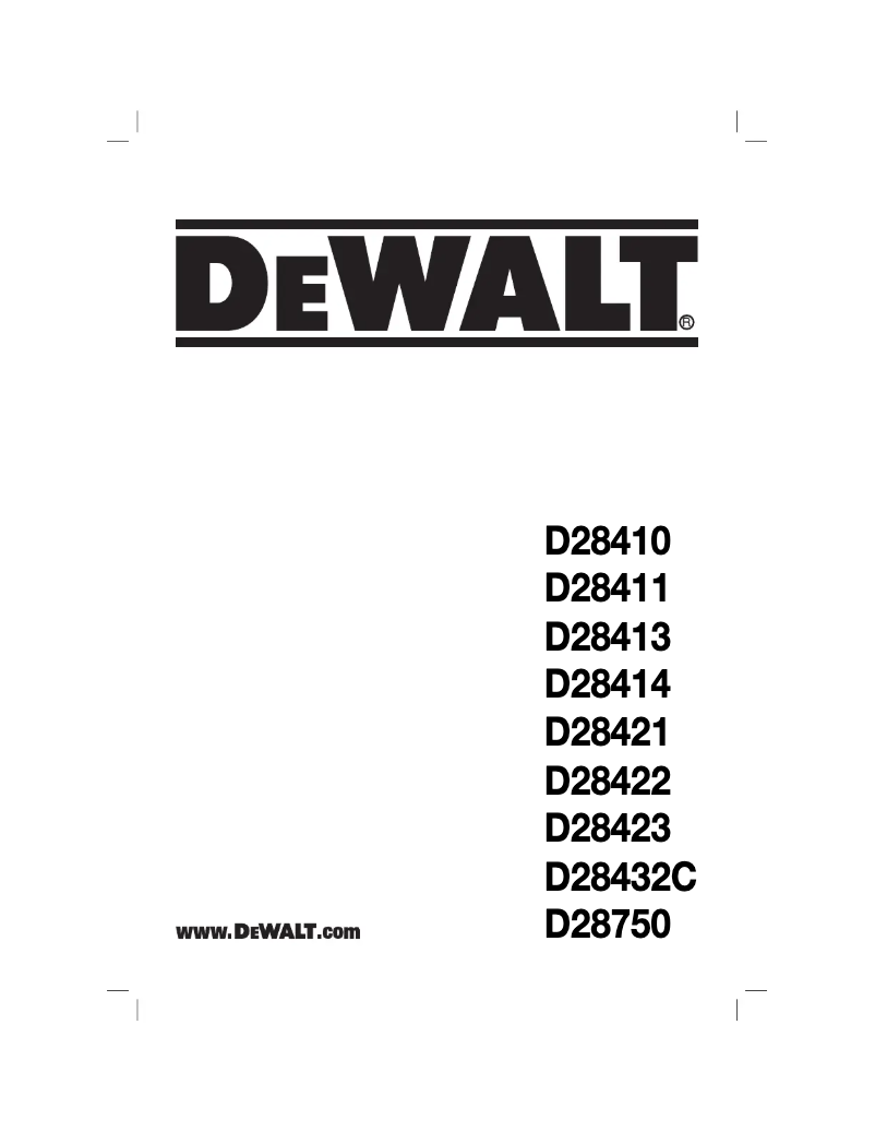 Page 1 de la notice Manuel utilisateur DeWalt D28432C