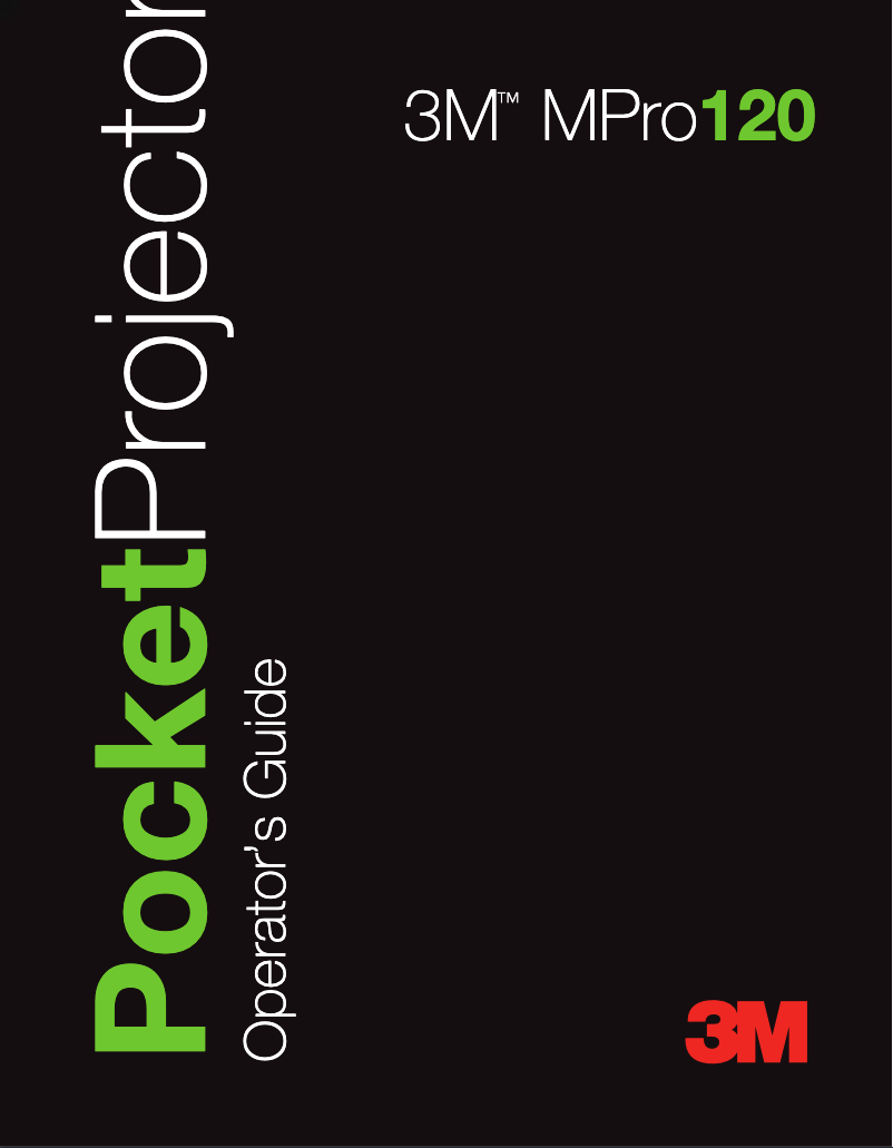 Page n°1 - Manuel utilisateur 3M MPro120