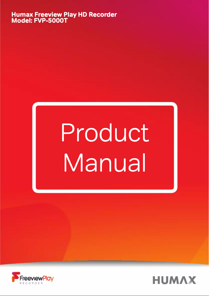 Page 1 de la notice Manuel utilisateur Humax FVP-5000T