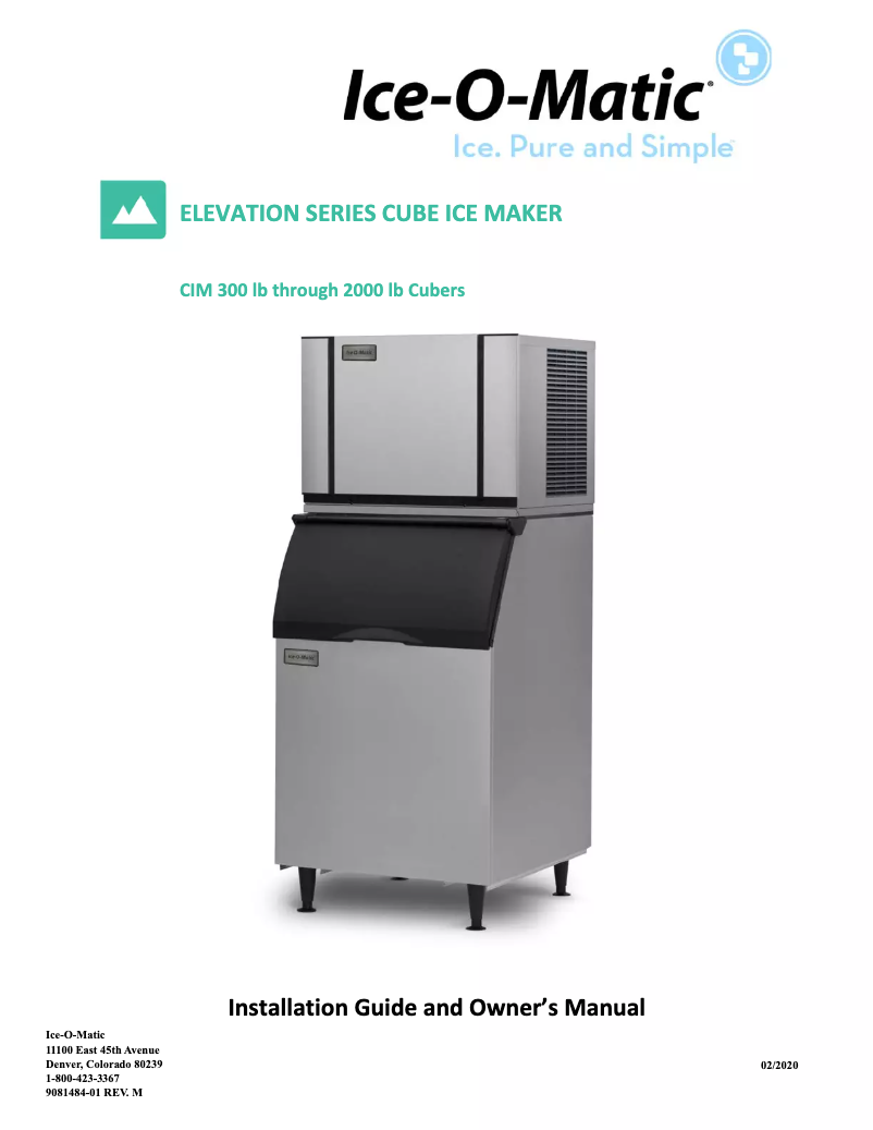 Page 1 de la notice Manuel utilisateur Ice-O-Matic Elevation CIM1447HA