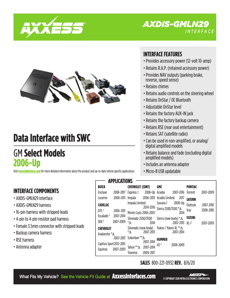 Página 1 del manual Ficha técnica AXESS AXDIS-GMLN29