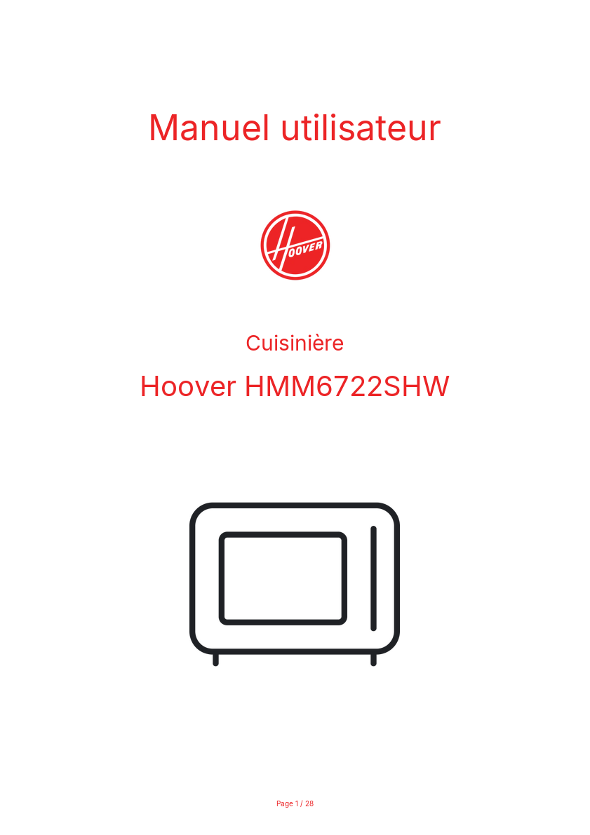 Image de la première page du manuel de l'appareil HMM6722SHW