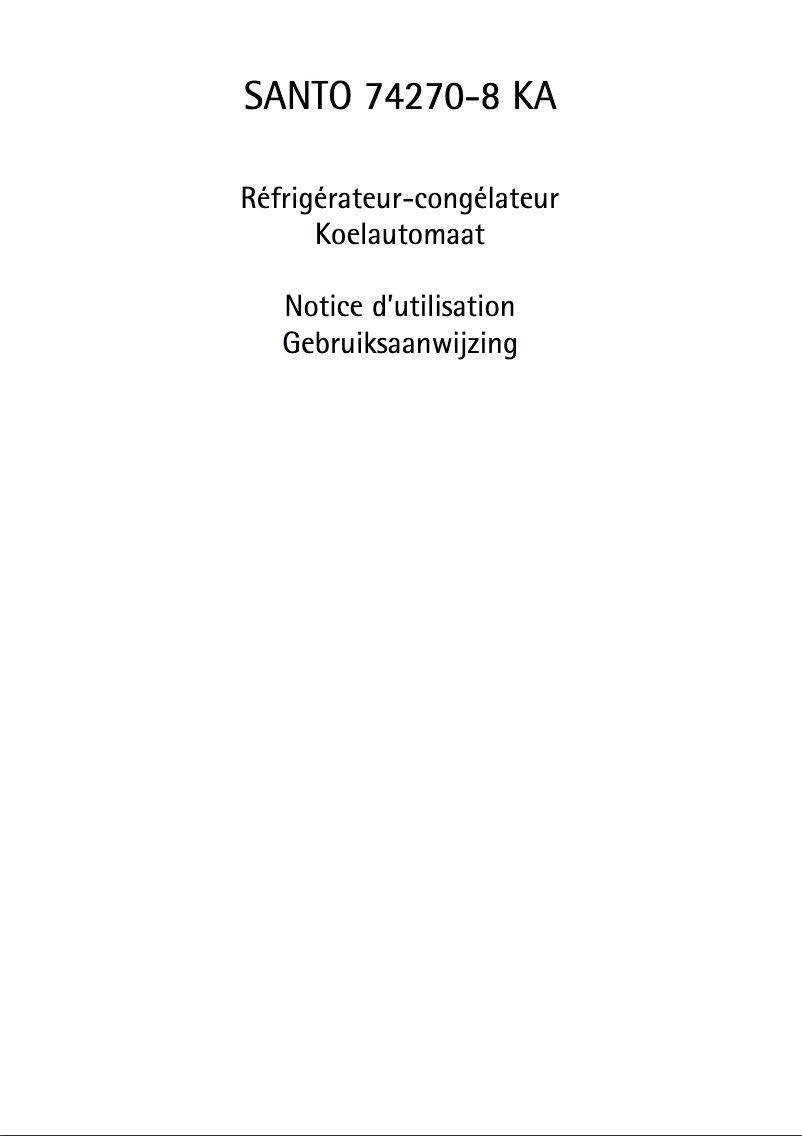 Image de la première page du manuel de l'appareil Santo 74270 KA8