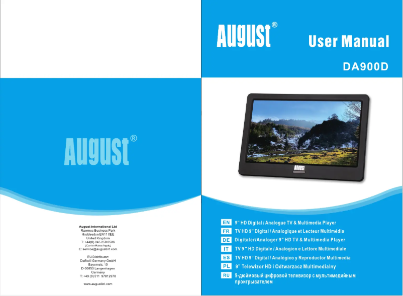 Page 1 de la notice Manuel utilisateur August DA900D