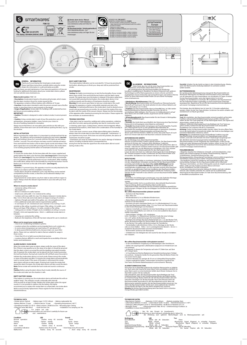 Image de la première page du manuel de l'appareil FSM-12300