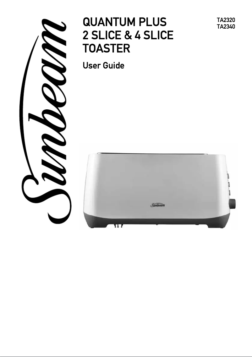 Page 1 de la notice Manuel utilisateur Sunbeam TA2320