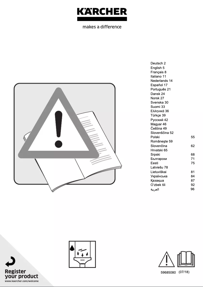 Page 1 de la notice Manuel utilisateur Kärcher WV 6 Plus