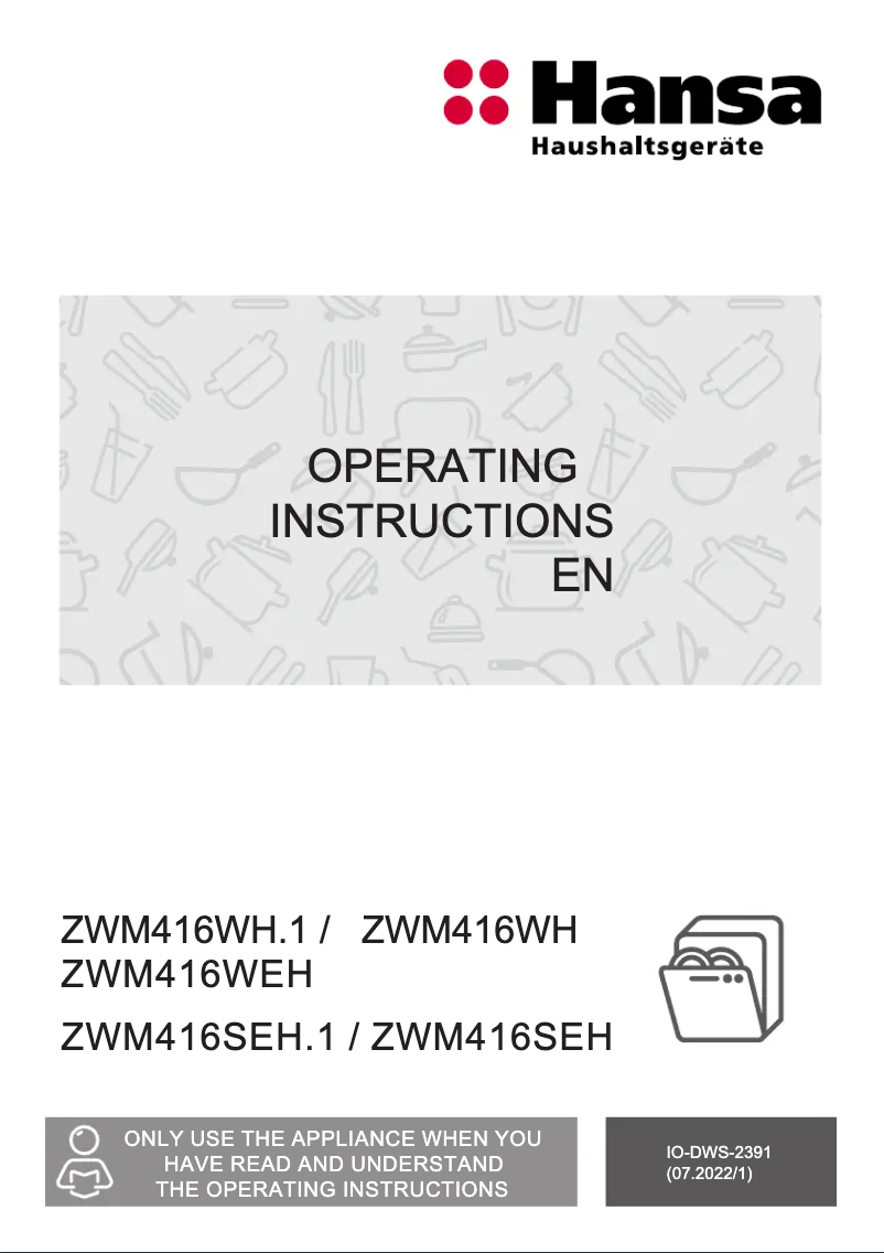 Page n°1 - Manuel utilisateur Hansa ZWM 416 WH