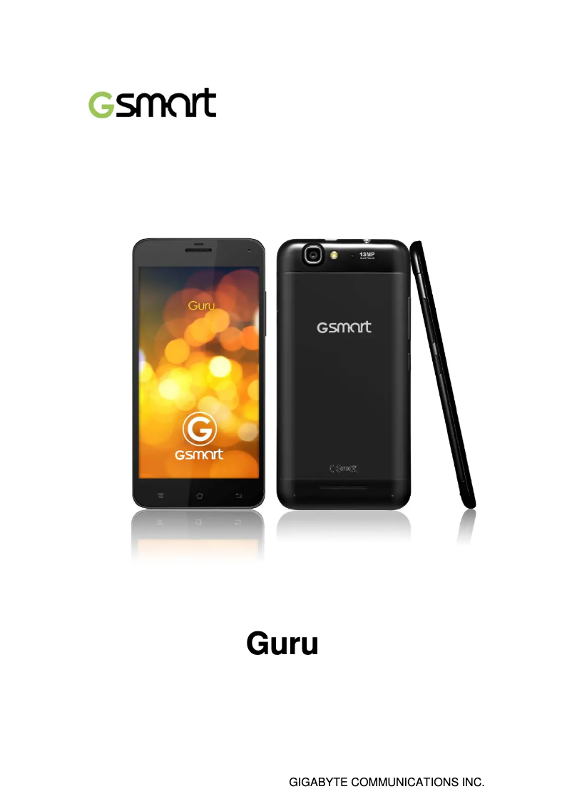 Image de la première page du manuel de l'appareil Guru