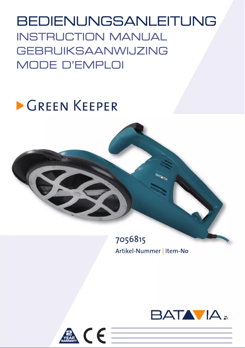 Image de la première page du manuel de l'appareil Green Keeper 7056815