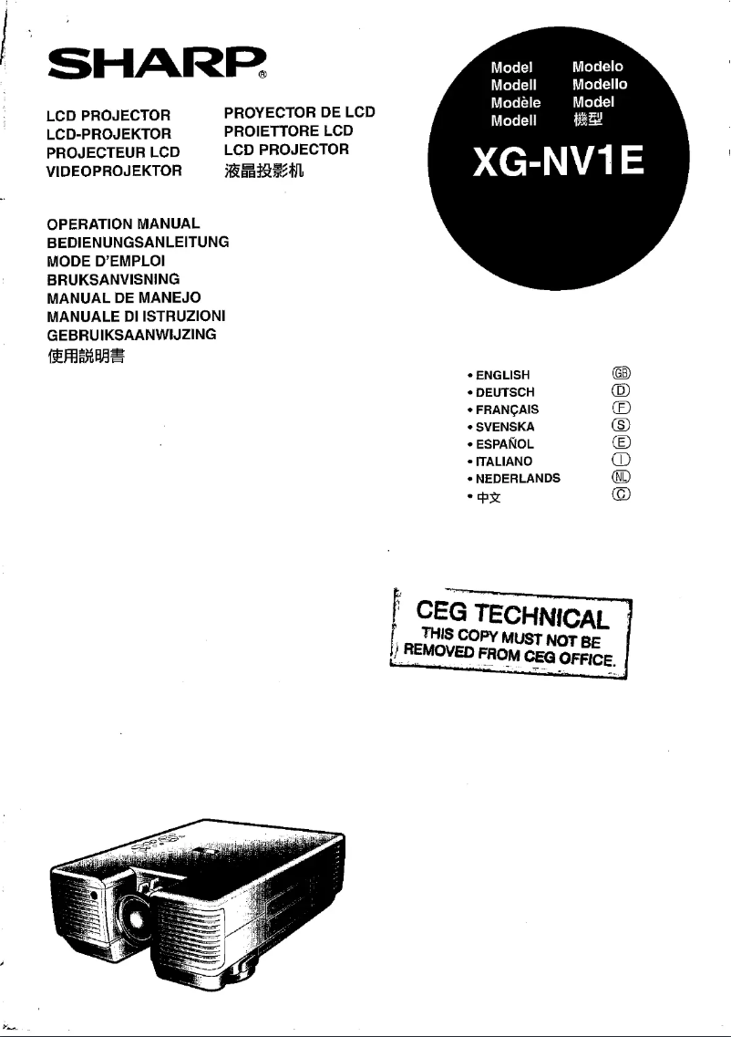Image de la première page du manuel de l'appareil XG-NV1E