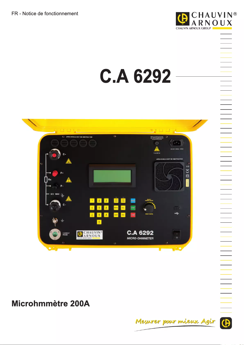 Image de la première page du manuel de l'appareil C.A 6292