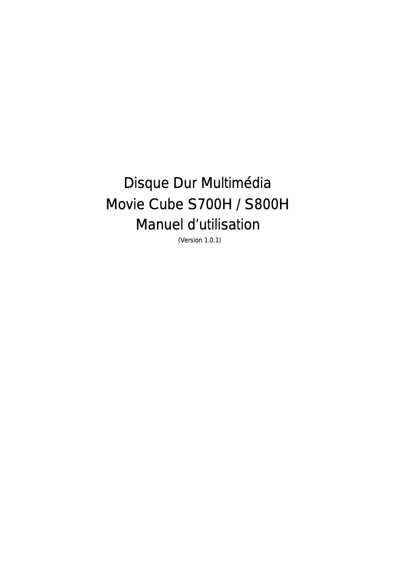 Page n°1 - Manuel utilisateur Emtec Movie Cube S800H