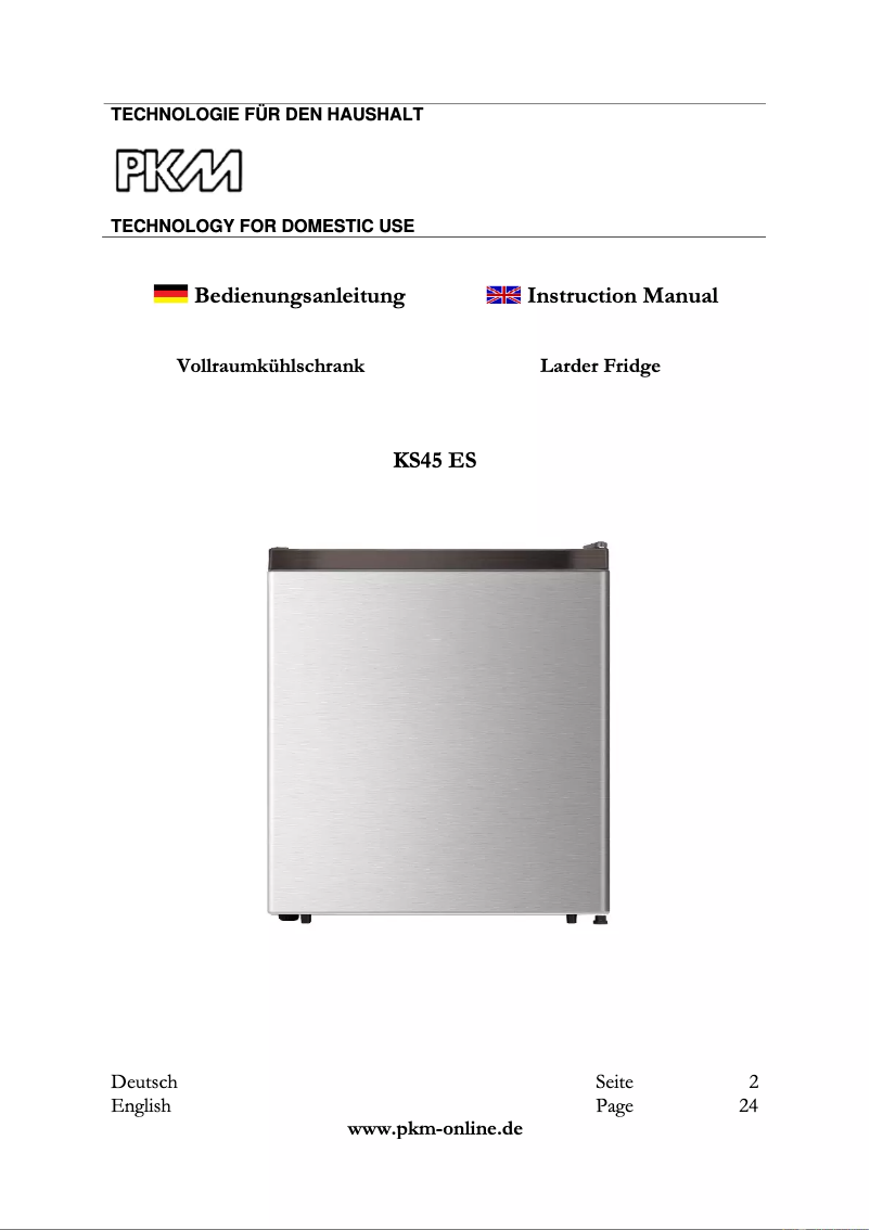 Page 1 de la notice Manuel utilisateur PKM KS45 ES