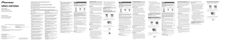 Page n°1 - Guide de démarrage rapide Pioneer VREC-H310SH