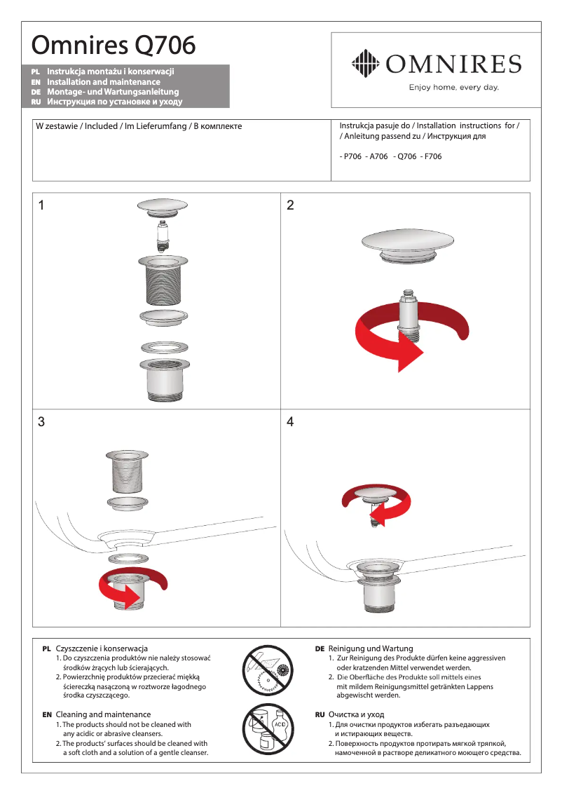Page n°1 - Manuel utilisateur Omnires F706