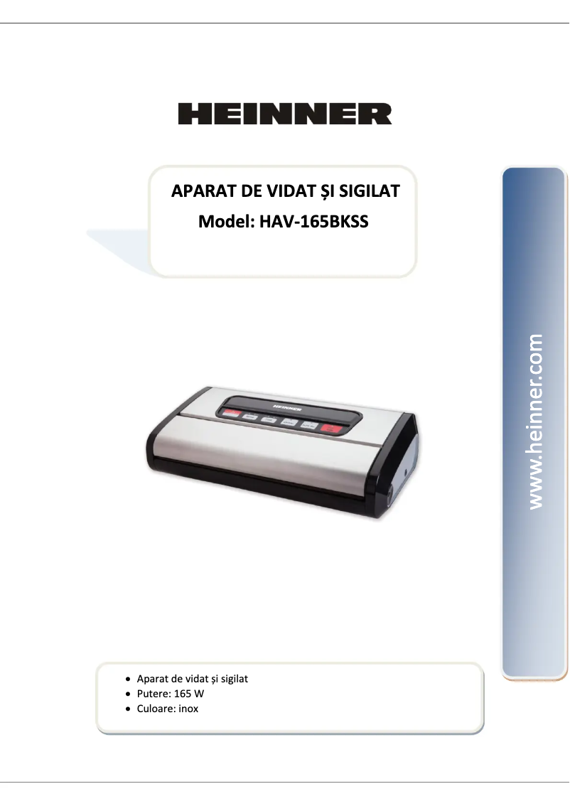 Image de la première page du manuel de l'appareil HAV-165BKSS