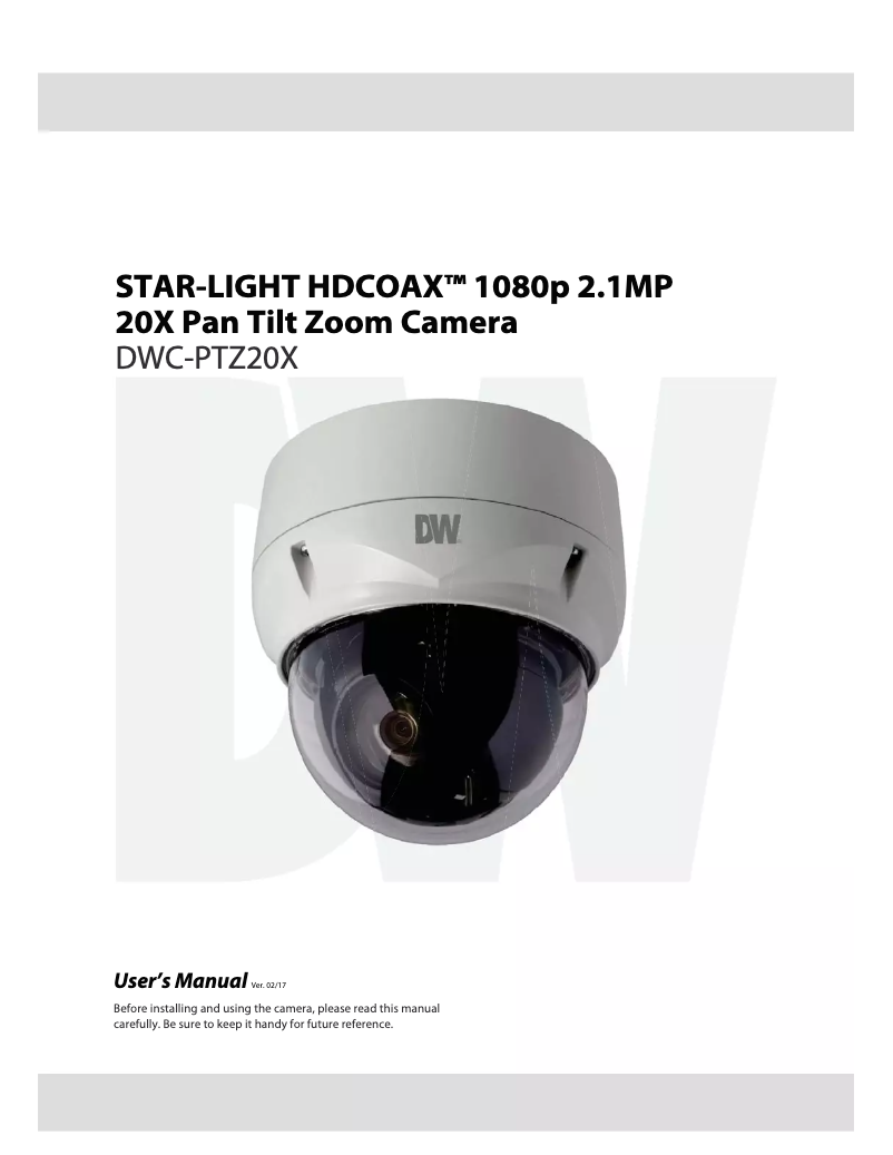 Page 1 de la notice Manuel utilisateur Digital Watchdog Star-Light DWC-PTZ20X