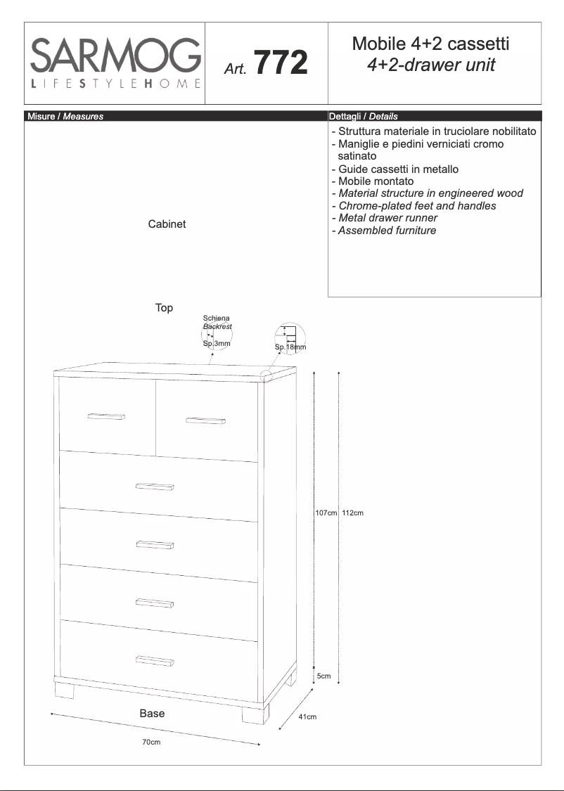 Page n°1 - Manuel utilisateur Sarmog A772RMRM