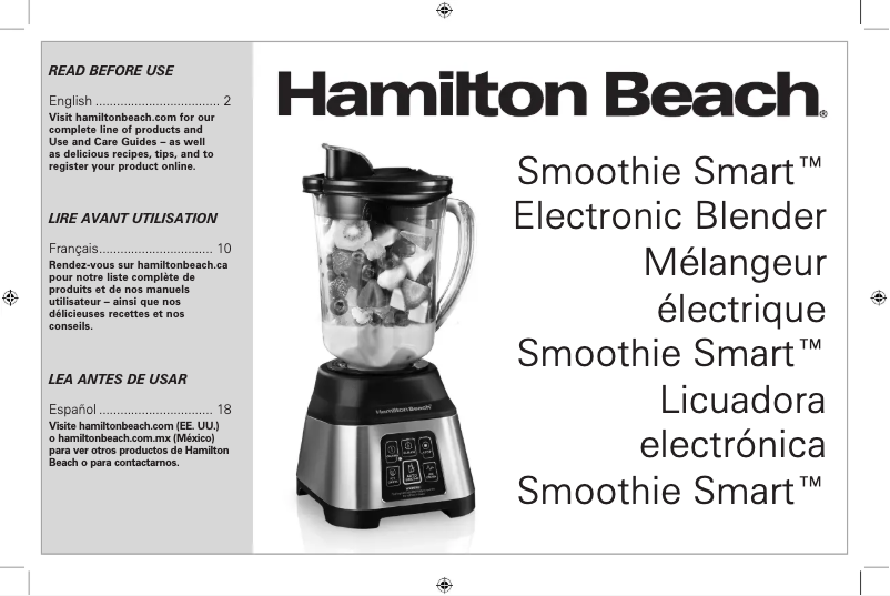Page n°1 - Manuel utilisateur Hamilton Beach 56202
