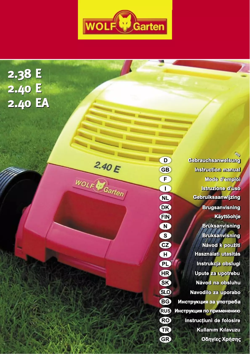 Page 1 de la notice Manuel utilisateur Wolf Garten 2.40 EA
