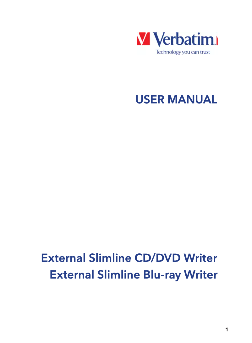 Image de la première page du manuel de l'appareil External Slimline CD/DVD Writer 53504