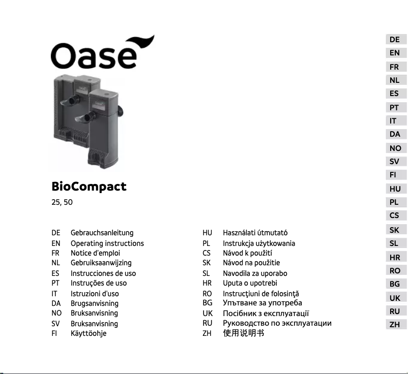 Page 1 de la notice Manuel utilisateur Oase BioCompact 25