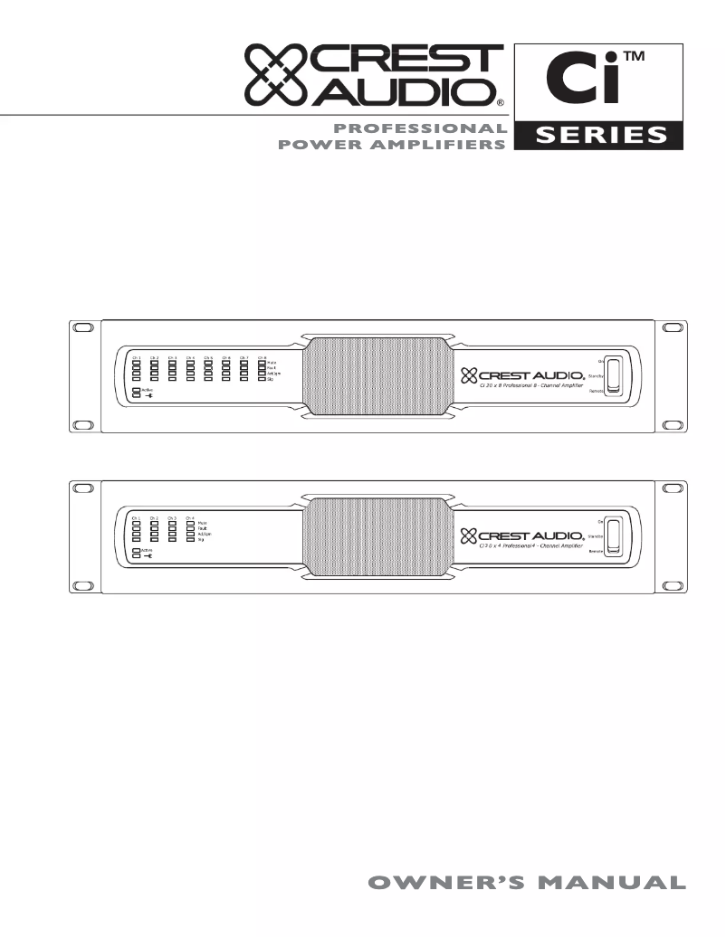Page n°1 - Manuel utilisateur Crest Audio Ci 20×8
