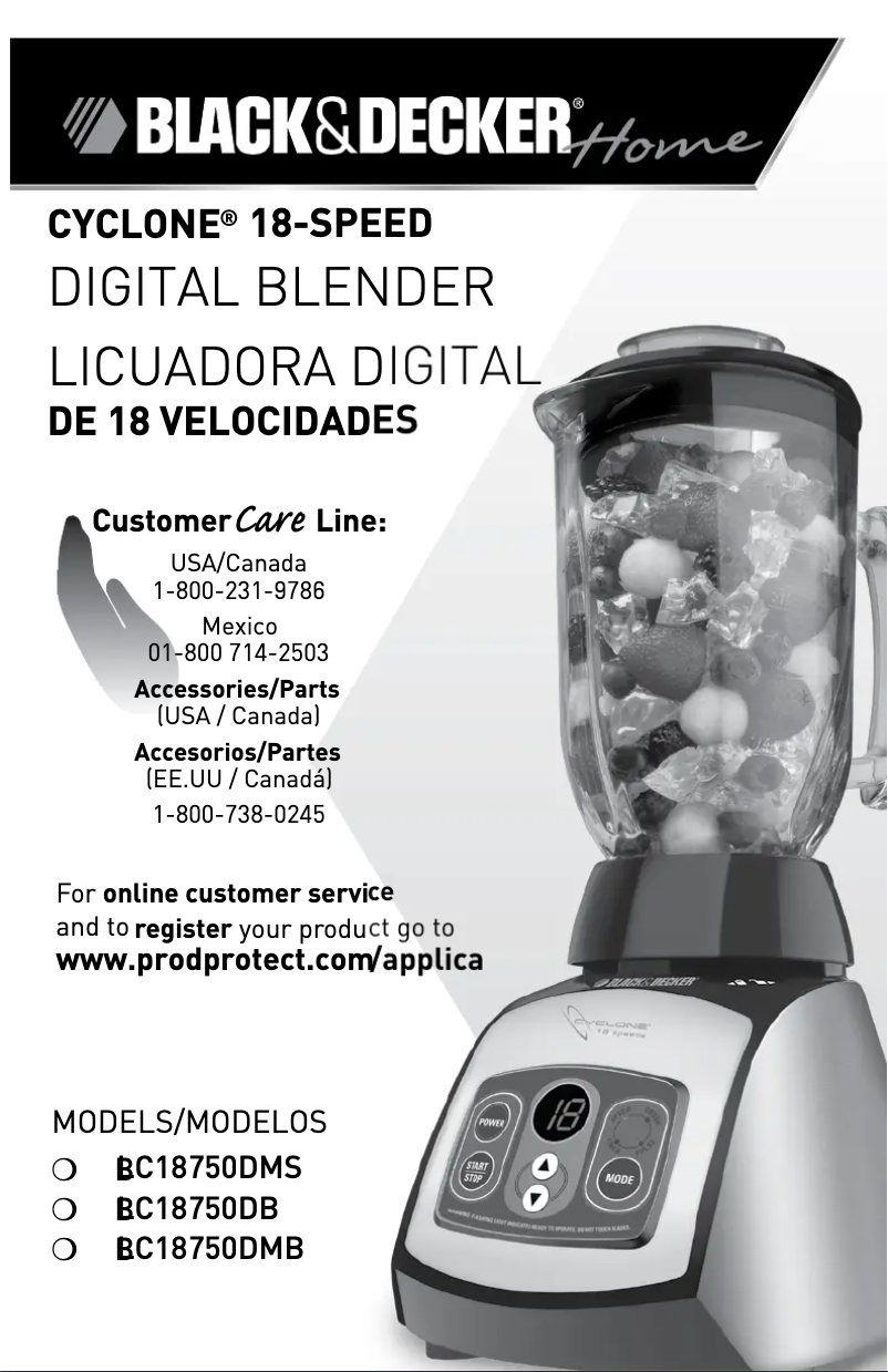 Page 1 de la notice Manuel utilisateur Black & Decker BLC1875DB