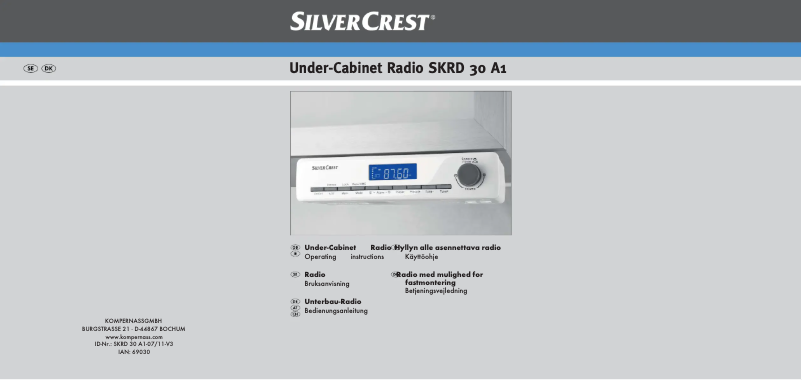 Page 1 de la notice Manuel utilisateur SilverCrest SKRD 30 A1